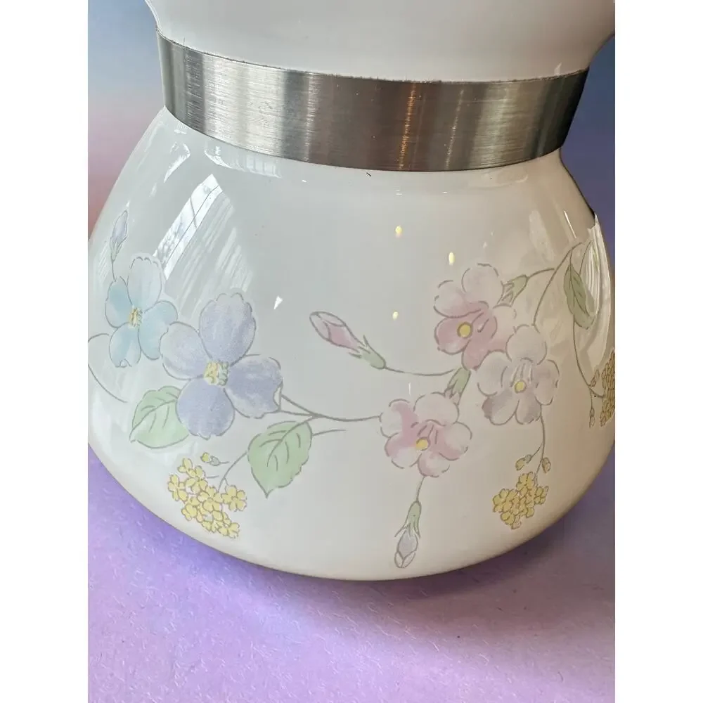 Vintage Corning Ware P-104 Pastel Bouquet 6 Cup Teapot Coffee Pot w/Lid